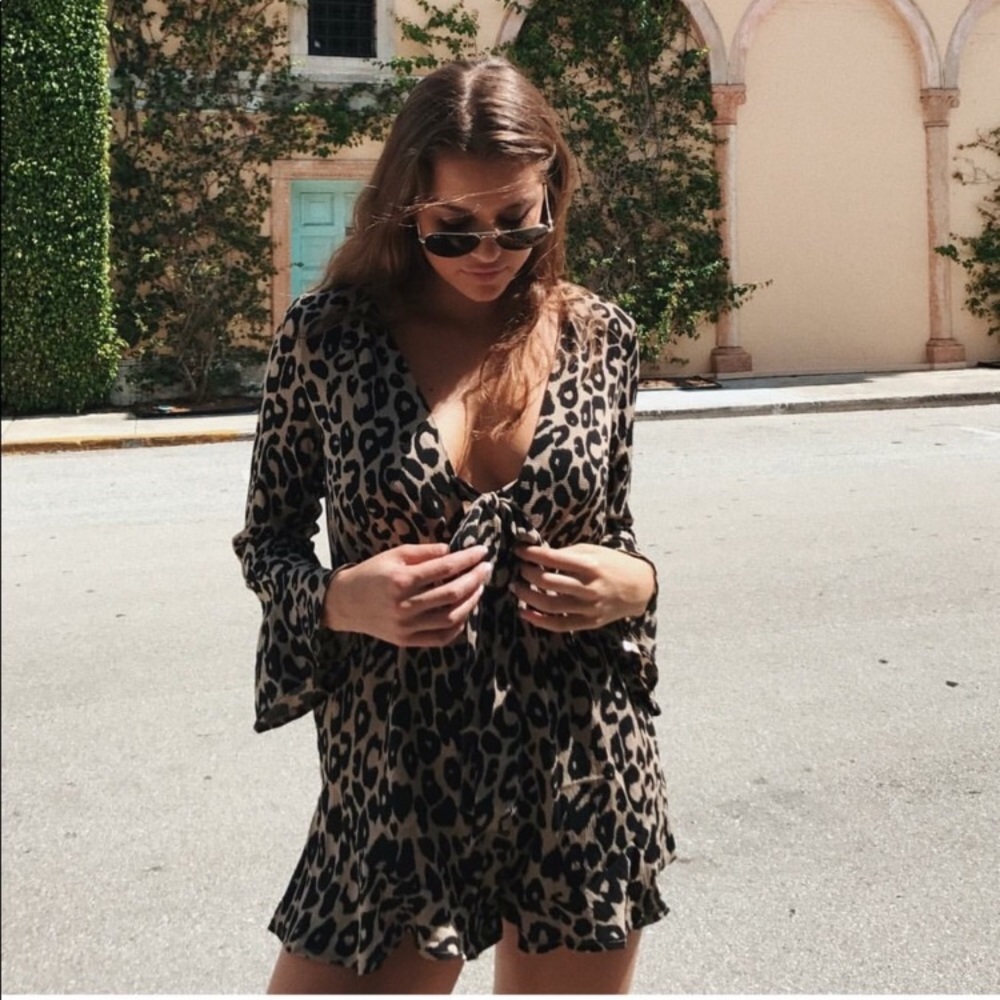 LF cheetah print romper